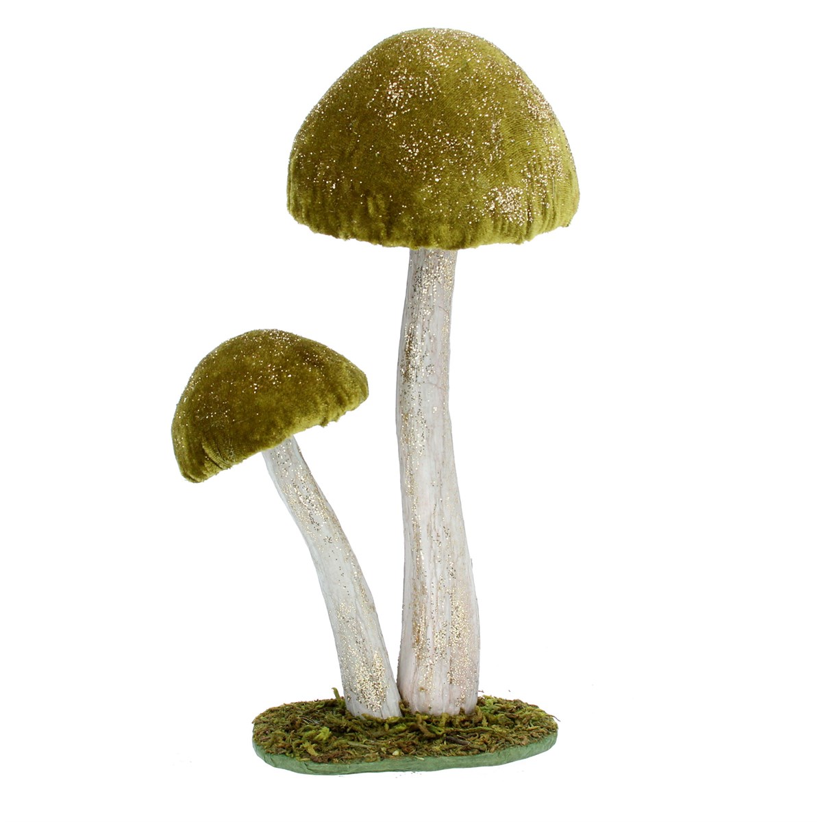 Green fabric toadstool Ornament. By Gisela Graham.